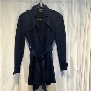 United colors of Benetton-navy suede trench. In perfect condition size 8 women’s